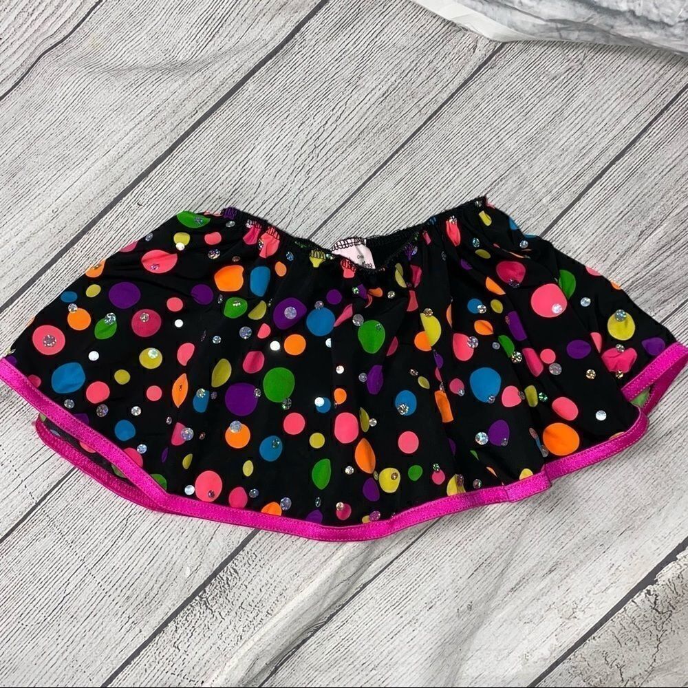 Costume Gallery polka dot skirt w/sequins & elastic waistband super twirly! sz S